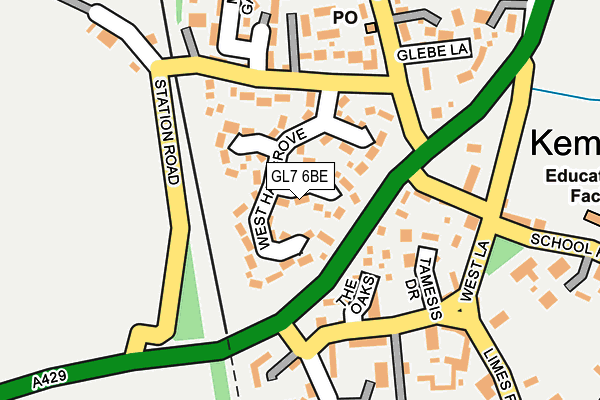 GL7 6BE map - OS OpenMap – Local (Ordnance Survey)