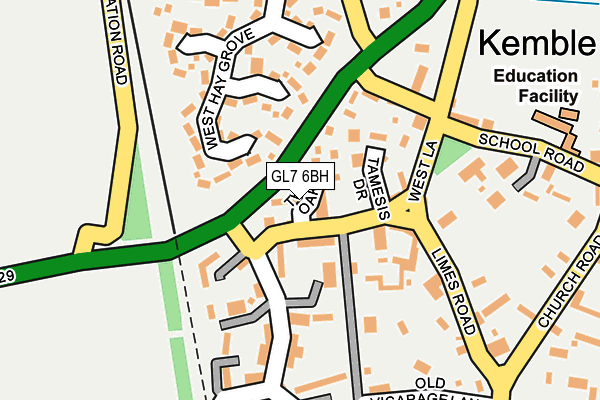 GL7 6BH map - OS OpenMap – Local (Ordnance Survey)