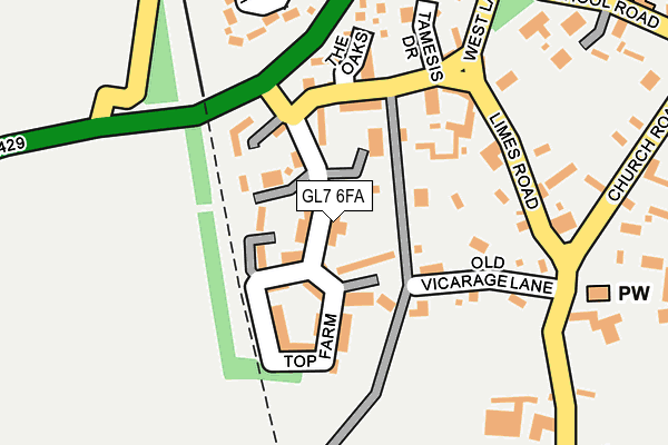 GL7 6FA map - OS OpenMap – Local (Ordnance Survey)