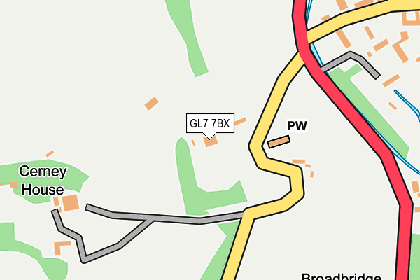 GL7 7BX map - OS OpenMap – Local (Ordnance Survey)