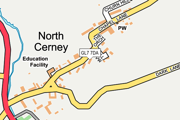 GL7 7DA map - OS OpenMap – Local (Ordnance Survey)