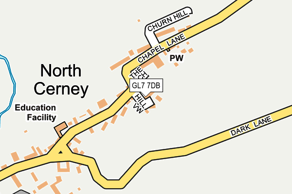 GL7 7DB map - OS OpenMap – Local (Ordnance Survey)