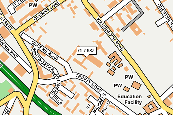 GL7 9SZ map - OS OpenMap – Local (Ordnance Survey)
