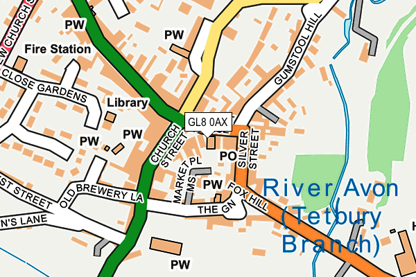 GL8 0AX map - OS OpenMap – Local (Ordnance Survey)