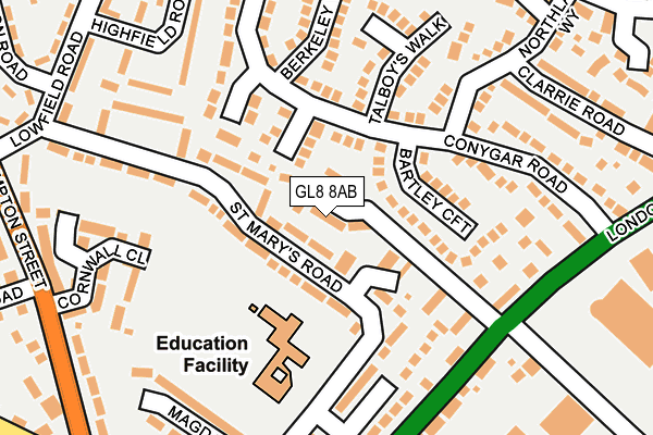 GL8 8AB map - OS OpenMap – Local (Ordnance Survey)