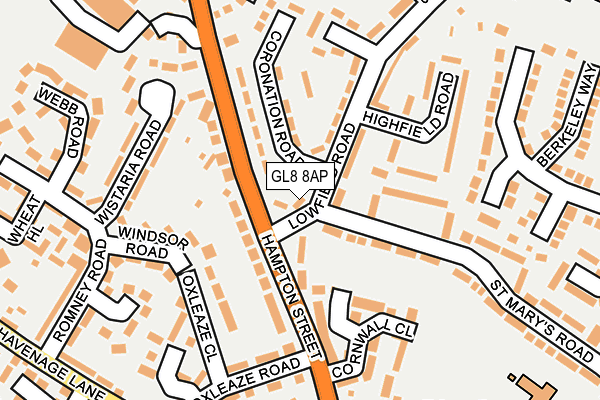 GL8 8AP map - OS OpenMap – Local (Ordnance Survey)