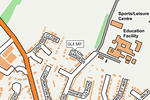 GL8 8AY map - OS OpenMap – Local (Ordnance Survey)