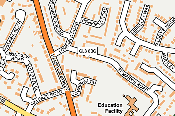 GL8 8BG map - OS OpenMap – Local (Ordnance Survey)