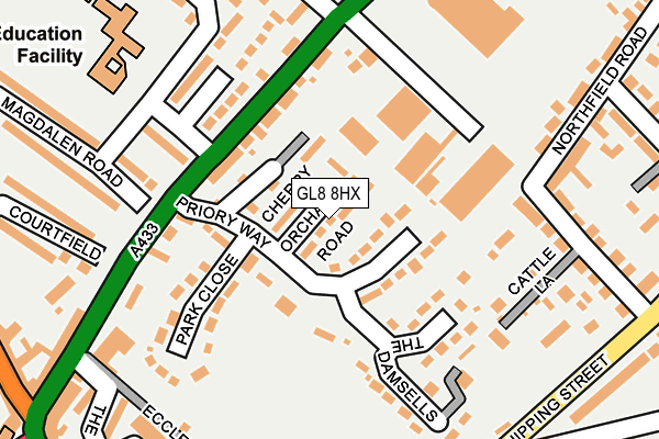 GL8 8HX map - OS OpenMap – Local (Ordnance Survey)