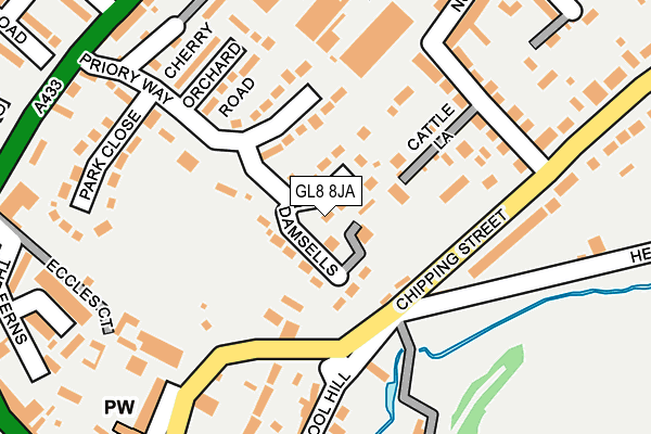 GL8 8JA map - OS OpenMap – Local (Ordnance Survey)