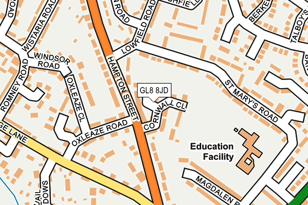 GL8 8JD map - OS OpenMap – Local (Ordnance Survey)