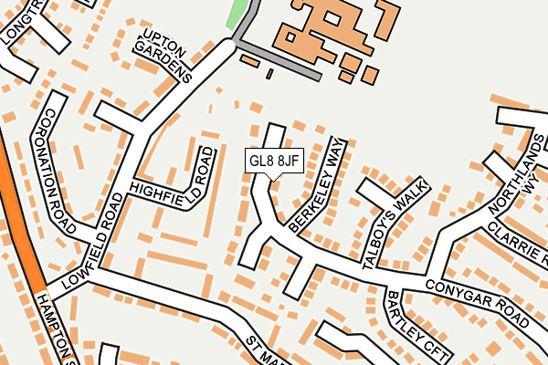 GL8 8JF map - OS OpenMap – Local (Ordnance Survey)