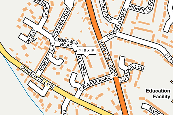 GL8 8JS map - OS OpenMap – Local (Ordnance Survey)