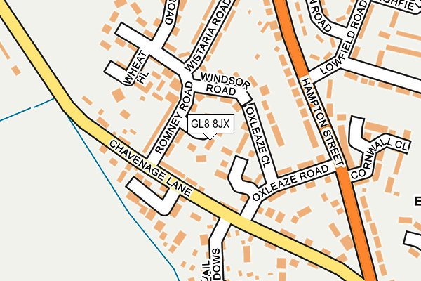 GL8 8JX map - OS OpenMap – Local (Ordnance Survey)