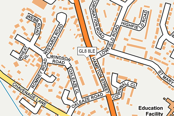 GL8 8LE map - OS OpenMap – Local (Ordnance Survey)