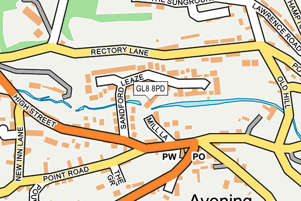 GL8 8PD map - OS OpenMap – Local (Ordnance Survey)