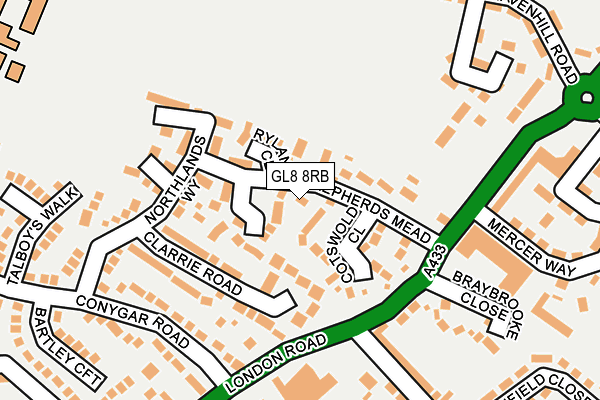 GL8 8RB map - OS OpenMap – Local (Ordnance Survey)