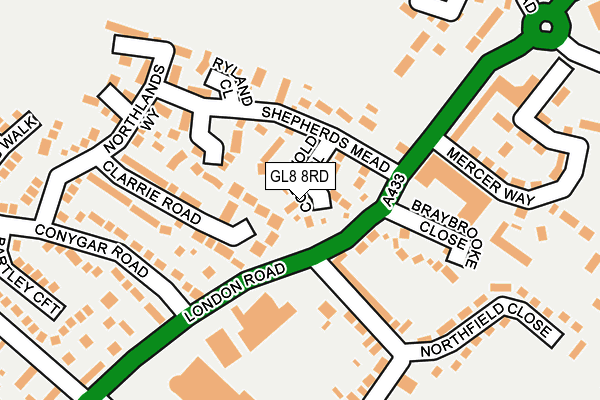 GL8 8RD map - OS OpenMap – Local (Ordnance Survey)