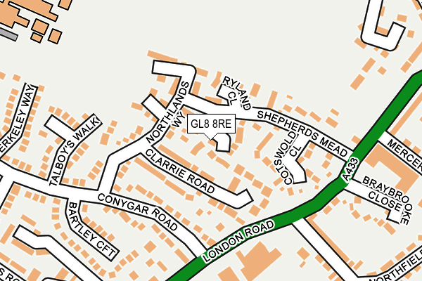 GL8 8RE map - OS OpenMap – Local (Ordnance Survey)