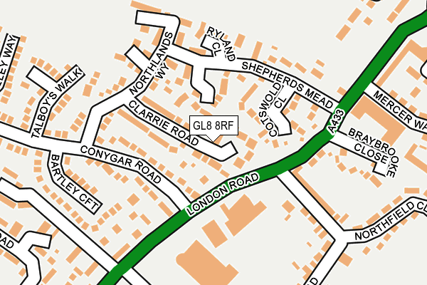 GL8 8RF map - OS OpenMap – Local (Ordnance Survey)