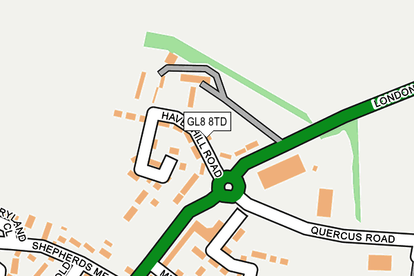 GL8 8TD map - OS OpenMap – Local (Ordnance Survey)