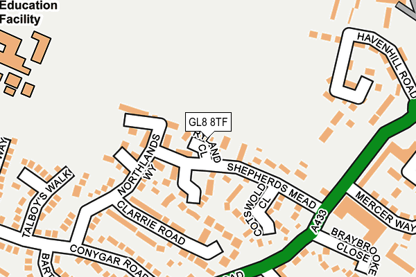 GL8 8TF map - OS OpenMap – Local (Ordnance Survey)