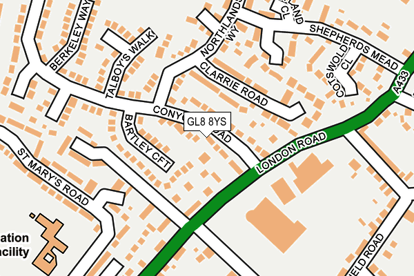 GL8 8YS map - OS OpenMap – Local (Ordnance Survey)