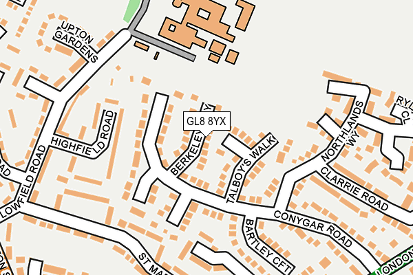 GL8 8YX map - OS OpenMap – Local (Ordnance Survey)