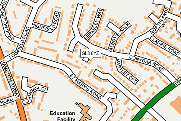 GL8 8YZ map - OS OpenMap – Local (Ordnance Survey)