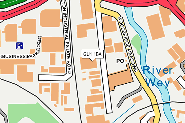GU1 1BA map - OS OpenMap – Local (Ordnance Survey)