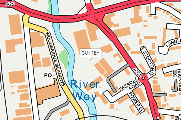 GU1 1EH map - OS OpenMap – Local (Ordnance Survey)