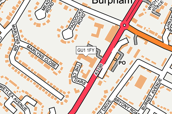GU1 1FY map - OS OpenMap – Local (Ordnance Survey)