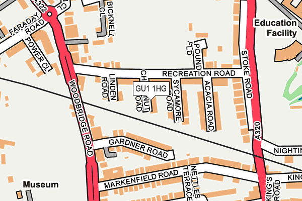 GU1 1HG map - OS OpenMap – Local (Ordnance Survey)