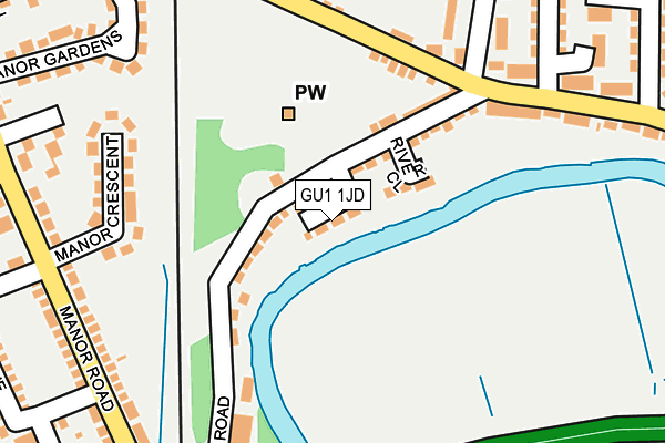 GU1 1JD map - OS OpenMap – Local (Ordnance Survey)
