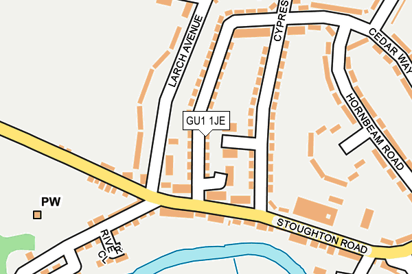 GU1 1JE map - OS OpenMap – Local (Ordnance Survey)