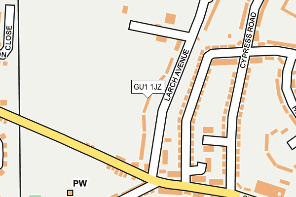 GU1 1JZ map - OS OpenMap – Local (Ordnance Survey)