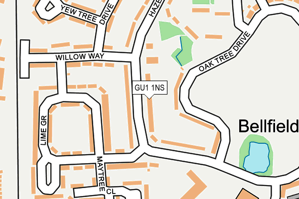GU1 1NS map - OS OpenMap – Local (Ordnance Survey)