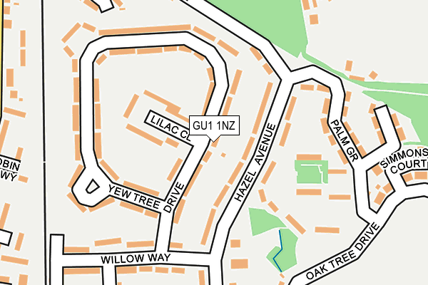 GU1 1NZ map - OS OpenMap – Local (Ordnance Survey)