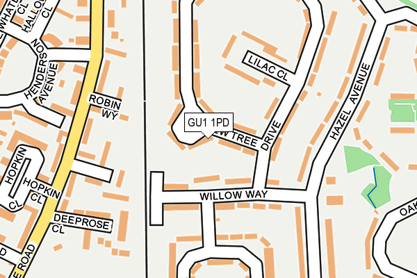 GU1 1PD map - OS OpenMap – Local (Ordnance Survey)