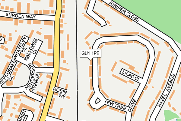 GU1 1PE map - OS OpenMap – Local (Ordnance Survey)