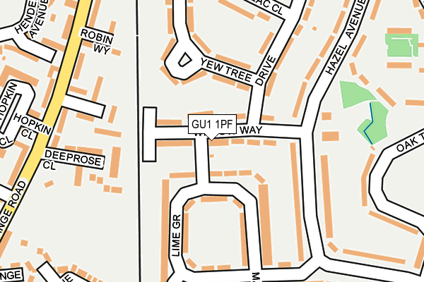 GU1 1PF map - OS OpenMap – Local (Ordnance Survey)