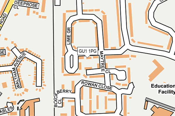 GU1 1PG map - OS OpenMap – Local (Ordnance Survey)