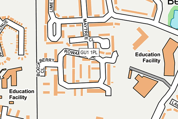 GU1 1PL map - OS OpenMap – Local (Ordnance Survey)