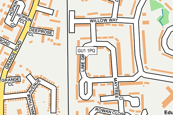 GU1 1PQ map - OS OpenMap – Local (Ordnance Survey)