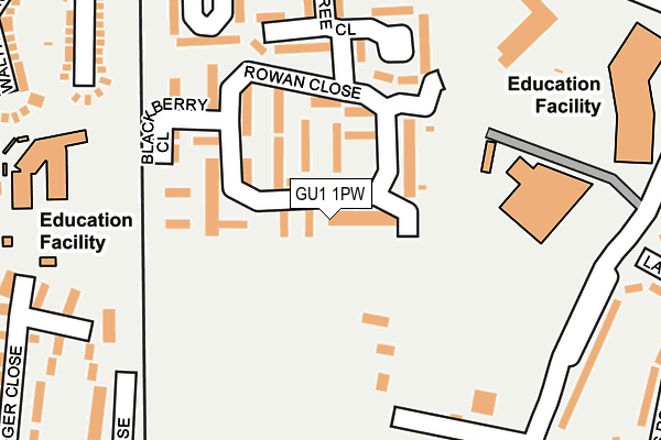 GU1 1PW map - OS OpenMap – Local (Ordnance Survey)