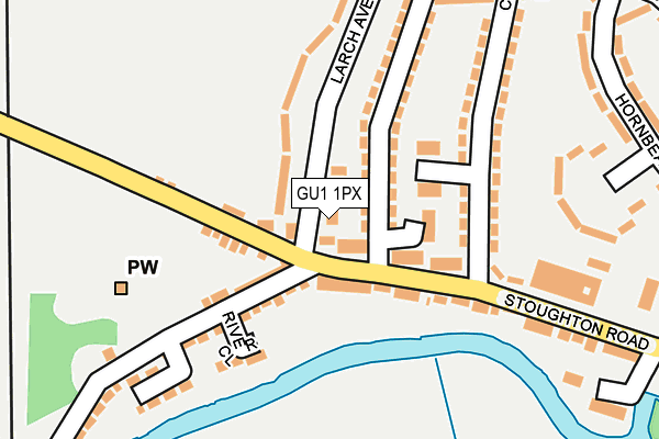 GU1 1PX map - OS OpenMap – Local (Ordnance Survey)
