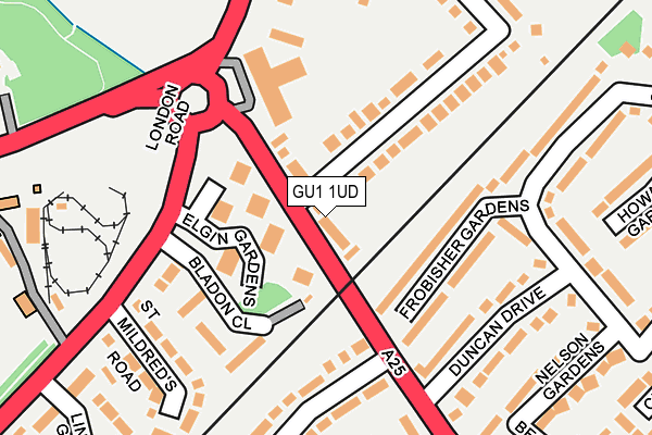 GU1 1UD map - OS OpenMap – Local (Ordnance Survey)