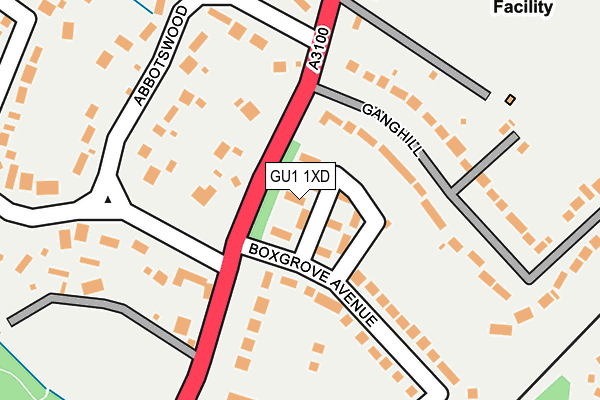 GU1 1XD map - OS OpenMap – Local (Ordnance Survey)
