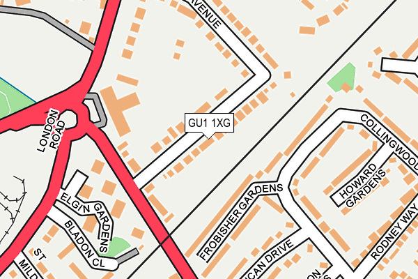 GU1 1XG map - OS OpenMap – Local (Ordnance Survey)