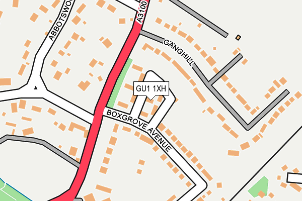 GU1 1XH map - OS OpenMap – Local (Ordnance Survey)